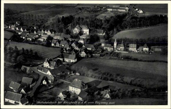 Ak Obersteinbach (bei Neustadt an der Aisch) Markt Taschendorf Unterfranken, Luftbild