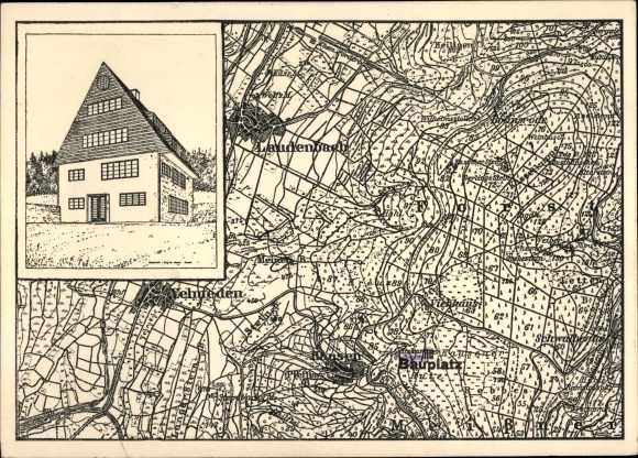 Mapy KP Velmeden Hessian Lichtenau, dom Meissnera, Laubenbach