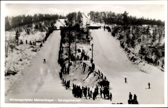 Postcard Meinerzhagen in Sauerland, winter, ski jumps
