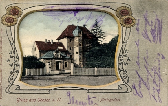Passepartout Ak Seesen am Harz, Amtsgericht