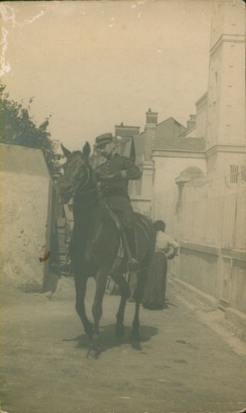 Photo Angers Maine et Loire, French soldier on a horse