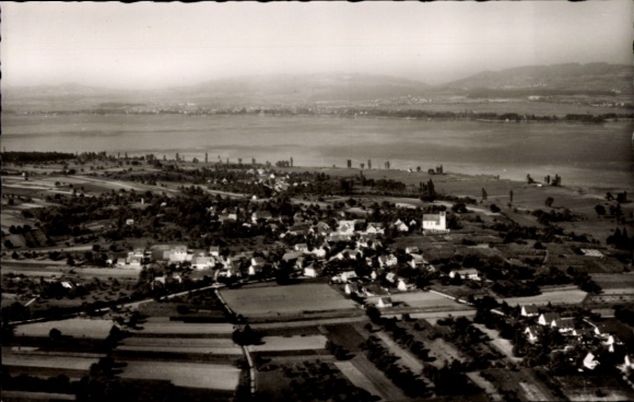 Ak Horn Gundholzen Gaienhofen aan het Bodenmeer, district Konstanz, dorp met uitzicht op het landschap