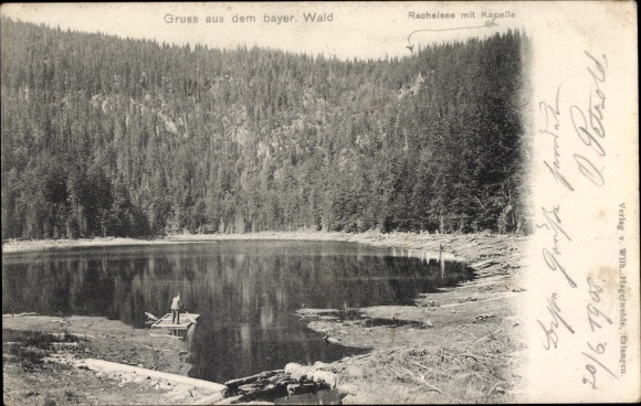 Ak Sankt Oswald Riedlhütte Neder-Beieren, Rachelsee, kapel