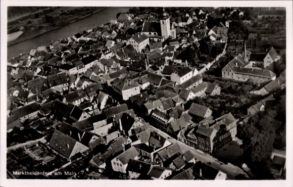 Postcard Marktheidenfeld am Main Lower Franconia, aerial photograph