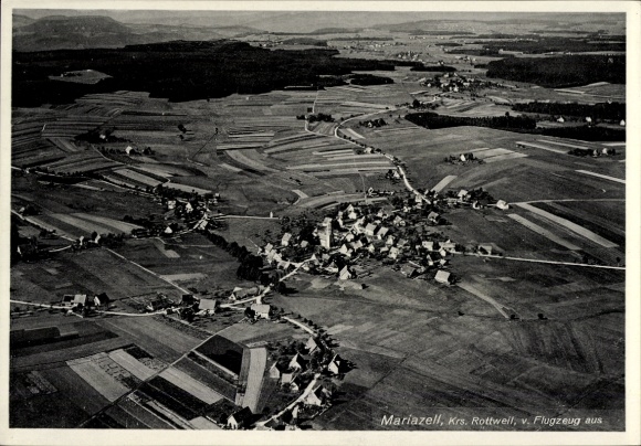 Postcard Mariazell Eschbronn in the Black Forest, aerial photograph