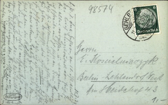 Postcard Schmalkalden in the Thuringian Forest, partial view, castle