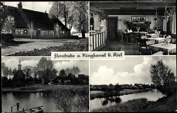 Postcard Flemhude Quarnbek Ottendorf Schleswig Holstein, Inn zum Lindenkrug, owner Ferd. rose