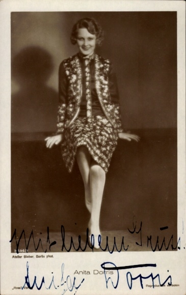 Ak Schauspielerin Anita Dorris, Portrait, Ross 3636/1, Autogramm