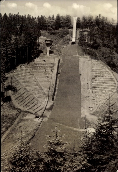 Ak Aschberg Klingenthal in de regio Vogtland in Saksen, Grote Aschbergschanze