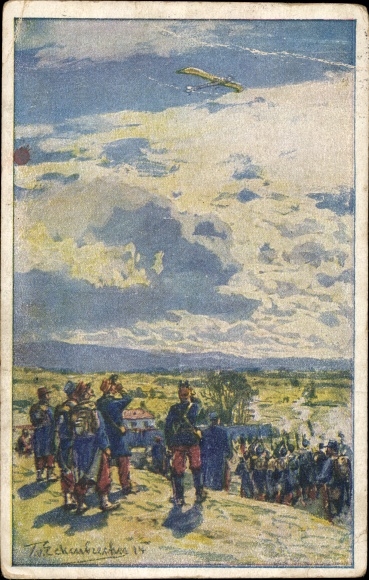 Artist PC corner breaker, T. of, bombardment of a German pigeon, air fleet association