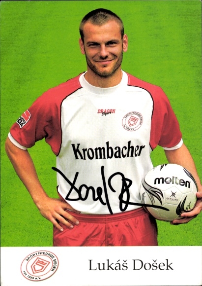 Autograph card footballer Lukáš Došek, Sportfreunde Siegen, autograph