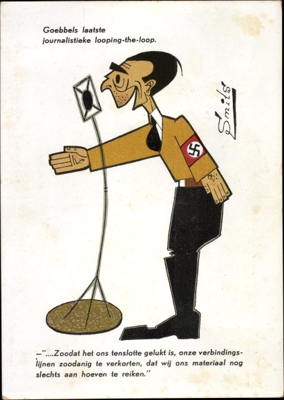 Künstler Ak Smits, Goebbels laatste journalistieke looping-the-loop, Karikatur