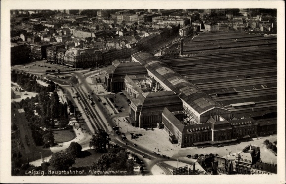 PC Leipzig in Saxony, main station, aerial photo