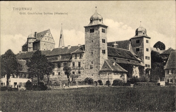 Postcard Thurnau in the Franconian Switzerland Bavaria, Count Giech's Castle, west side