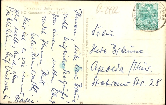 Postcard Baltic resort Boltenhagen, HO Gaststätte Zur Düne
