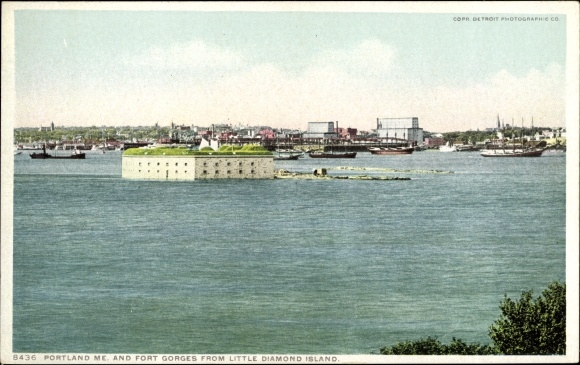 Ak Portland Maine VS, Fort Gorges van Little Diamond Island