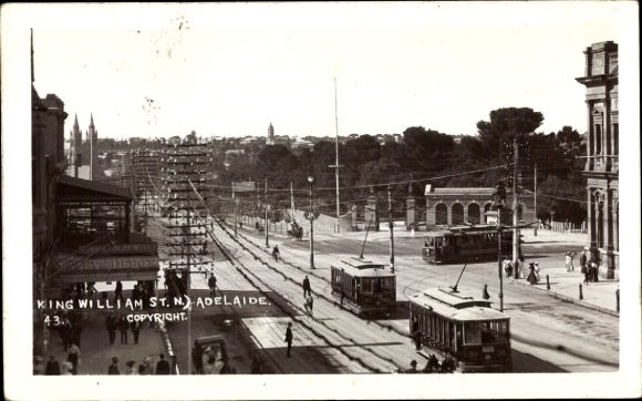 Postcard Adelaide South Australia, King William Street