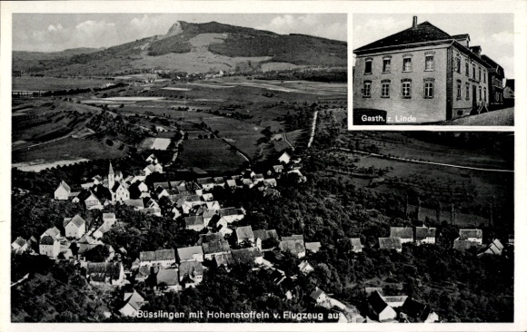 Ak Büßlingen Tengen in Baden, Fliegeraufnahmen, Hohenstoffeln, Gasthaus zur Linde