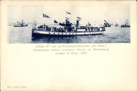 KP Gouda Zuid-Holland Nederland, salon steamer Ijsel II na wodzie
