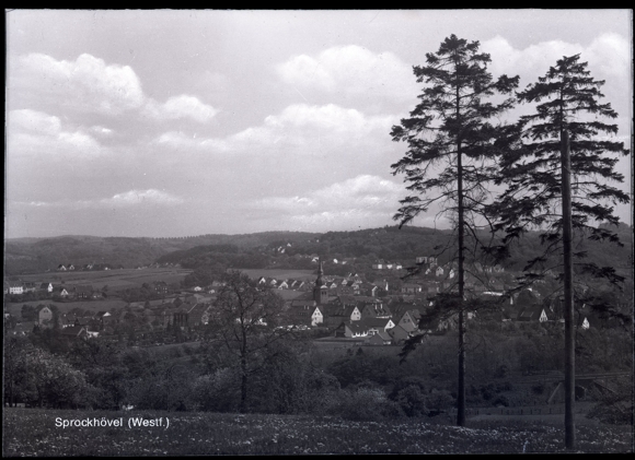 7 glass negatives Sprockhövel in the Ruhr area, street, overall view, various views