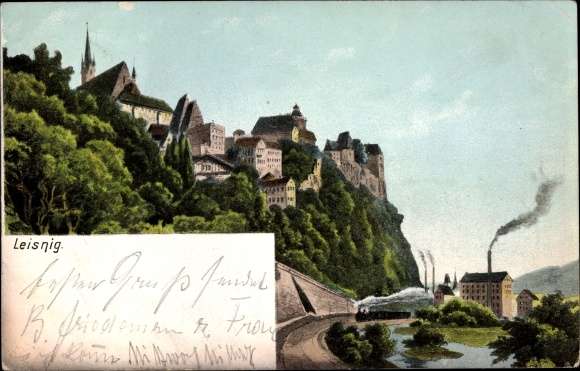 Ak Leisnig in Sachsen, Teilansicht