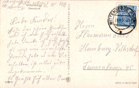 Postcard Wittenberge an der Elbe Prignitz, Oberschule