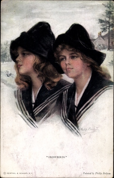 Artysta KP Boileau, P., Snowbirds, Dwie młode kobiety, portret