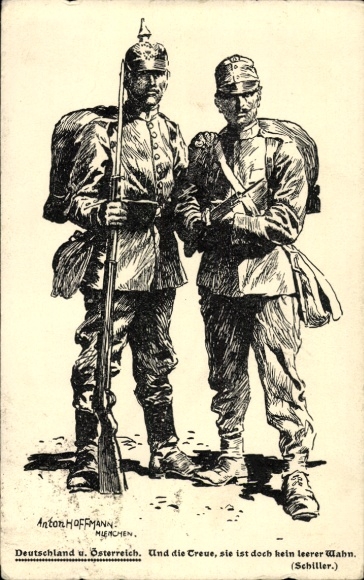 Künstler Ak Hoffmann, Anton, Waffenbrüderschaft Deutschland und Österreich, KuK Soldat