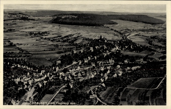 Postcard Ebhausen in the Black Forest Württemberg, aerial photograph
