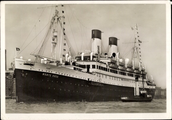 Postcard steamship MS Monte Sarmiento, HSDG