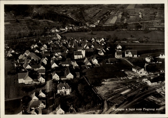 Postcard Siglingen Neudenau an der Jagst, aerial photograph