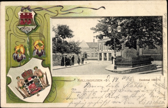 Präge Wappen Ak Kellinghusen in Holstein, Denkmal 1870