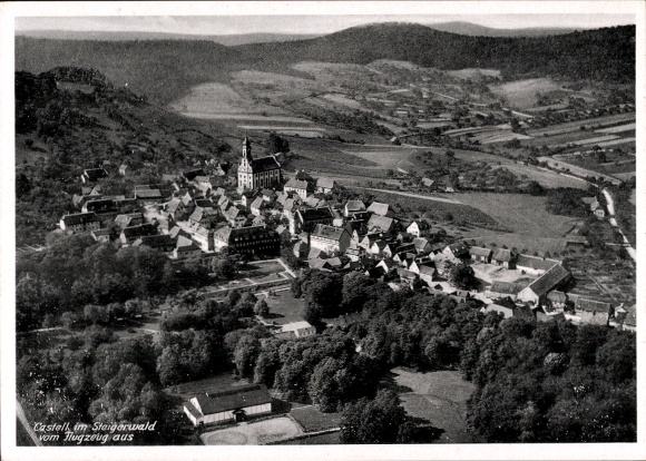 Postcard Castell Unterfranken, aerial photograph
