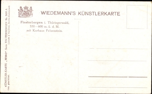 Artist PC Finsterbergen Friedrichroda in the Thuringian Forest, Kurhaus Felsenstein, panorama