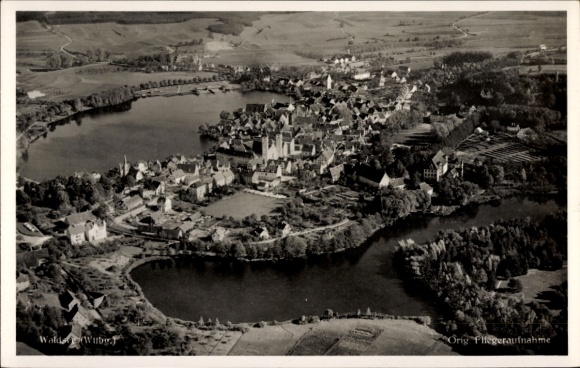 Postcard Bad Waldsee in Upper Swabia Baden Württemberg, aerial photograph