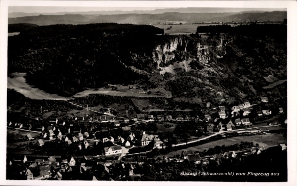 Ak Aistaig Oberndorf am Neckar Schwarzwald, Fliegeraufnahme