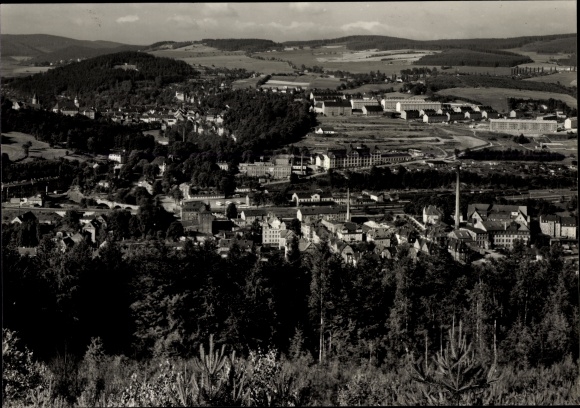 Postcard Schwarzenberg in the Erzgebirge of Saxony, Panorama