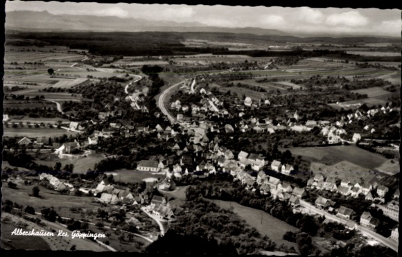 Postcard Albershausen in Württemberg, aerial photograph