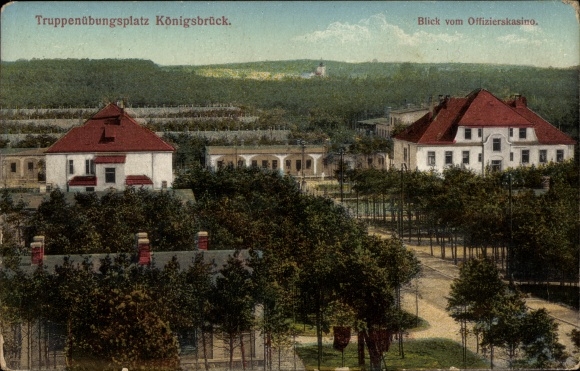 Postcard Königsbrück in Upper Lusatia, military training area, view from the officers&#39; mess