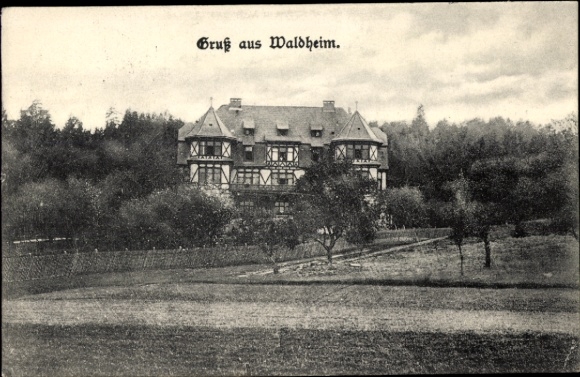 Postcard Waldheim Obernzenn in Middle Franconia, building, half-timbered house