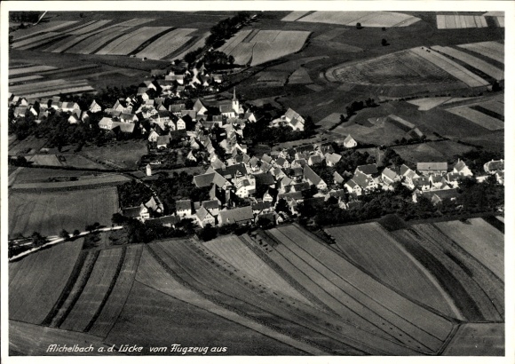 Ak Michelbach an der Lücke Wallhausen in Württemberg, Fliegeraufnahme