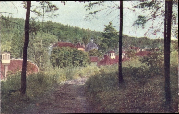 Postcard Tobelbad Steiermark, partial view with parish church