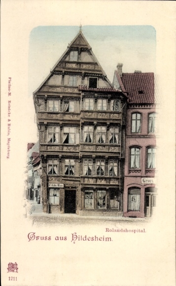 Postcard Hildesheim in Lower Saxony, Rolandshospital, Greetings from Architecture