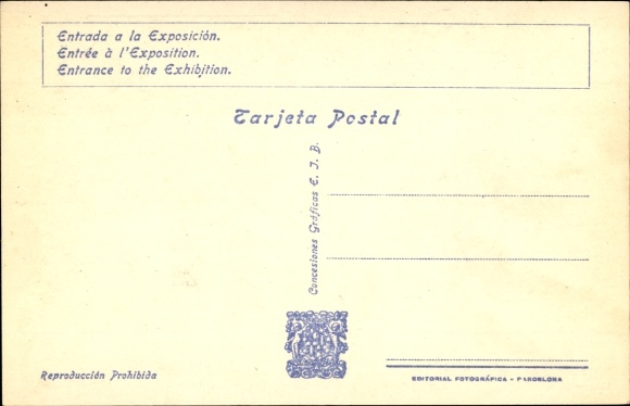 PC Barcelona Catalonia Spain, International Exhibition 1929, entrance