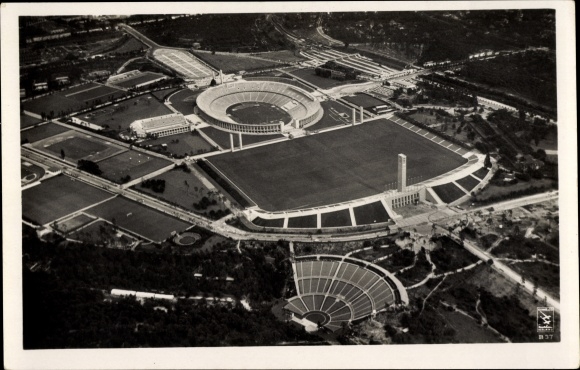 PC Berlin Charlottenburg Westend, aerial photo, Reichssportfeld, stadium, Dietrich Eckardt stage