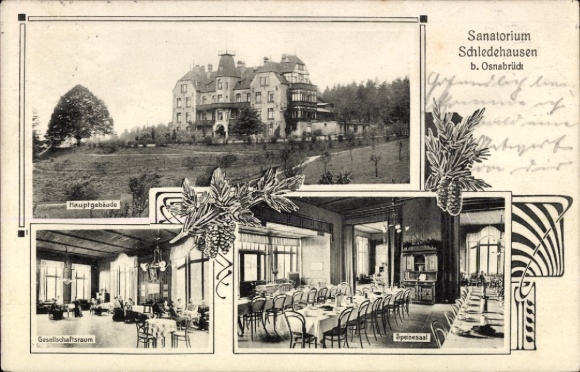 Ak Schledehausen Bissendorf in Niedersachsen, Sanatorium, Hauptgebäude, Speisesaal