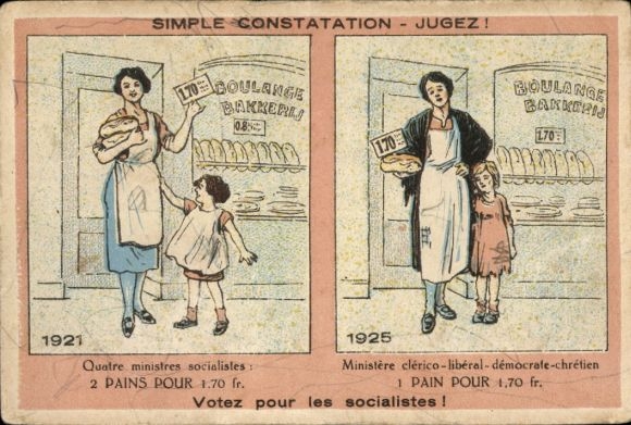 Artist PC Simple Observation, Judge, 1921, 2 loaves of bread for 1.70 Fr