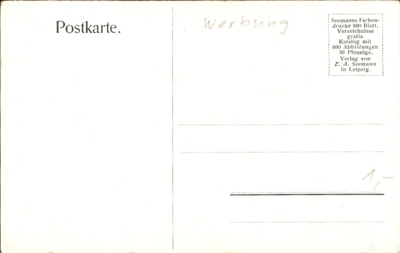 Artist Postcard Kroyer, PS, lute player, portrait, advertising publishing house EA Seemann