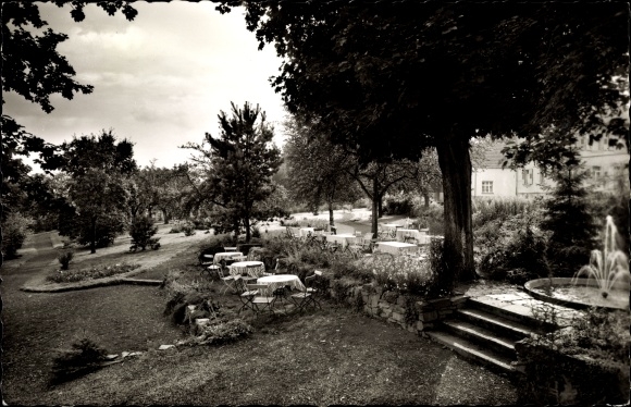 Postcard Herdorf im Siegerland, Hotel Zur Post, garden terrace