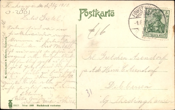 Ansichtkaart Hamburg Mitte Finkenwerder Finkenwaerder, Finkenwaerder Hof, windmolen